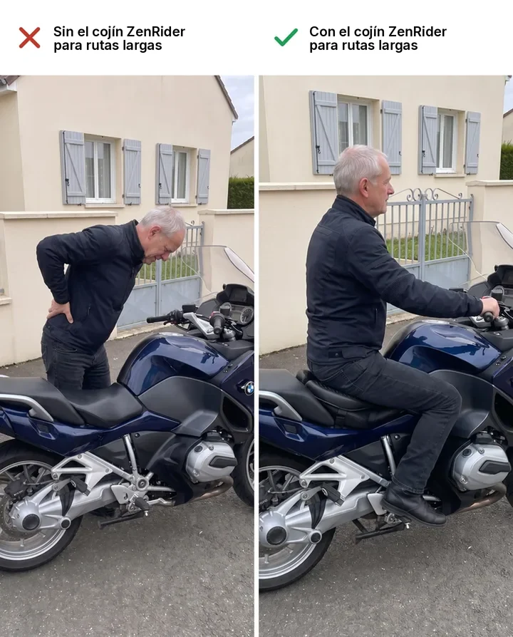 Sin / con el cojín ZenRider para rutas largas